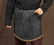 Wide-belt riveted maille skirt